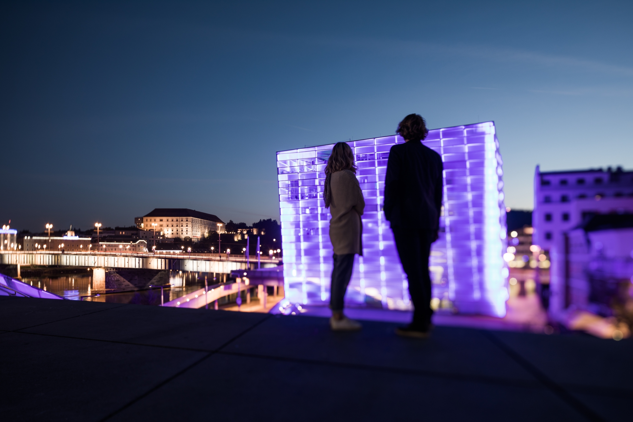 Ars Electronica bei Nacht