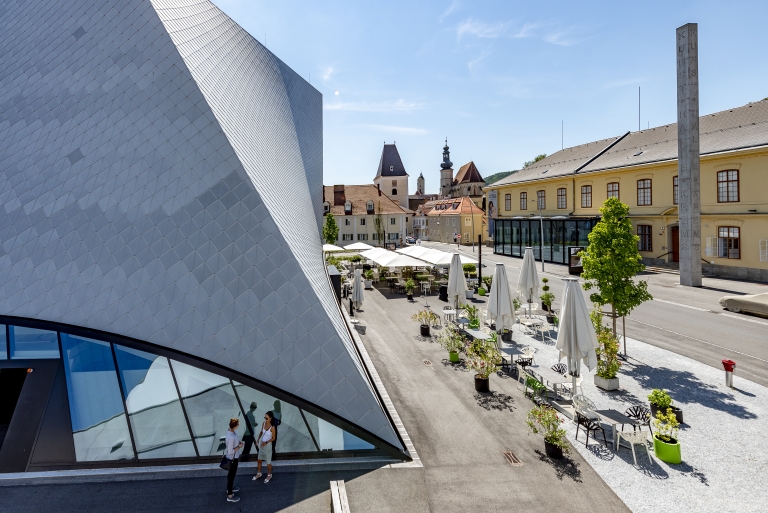 Blick auf die Kunstmeile Krems