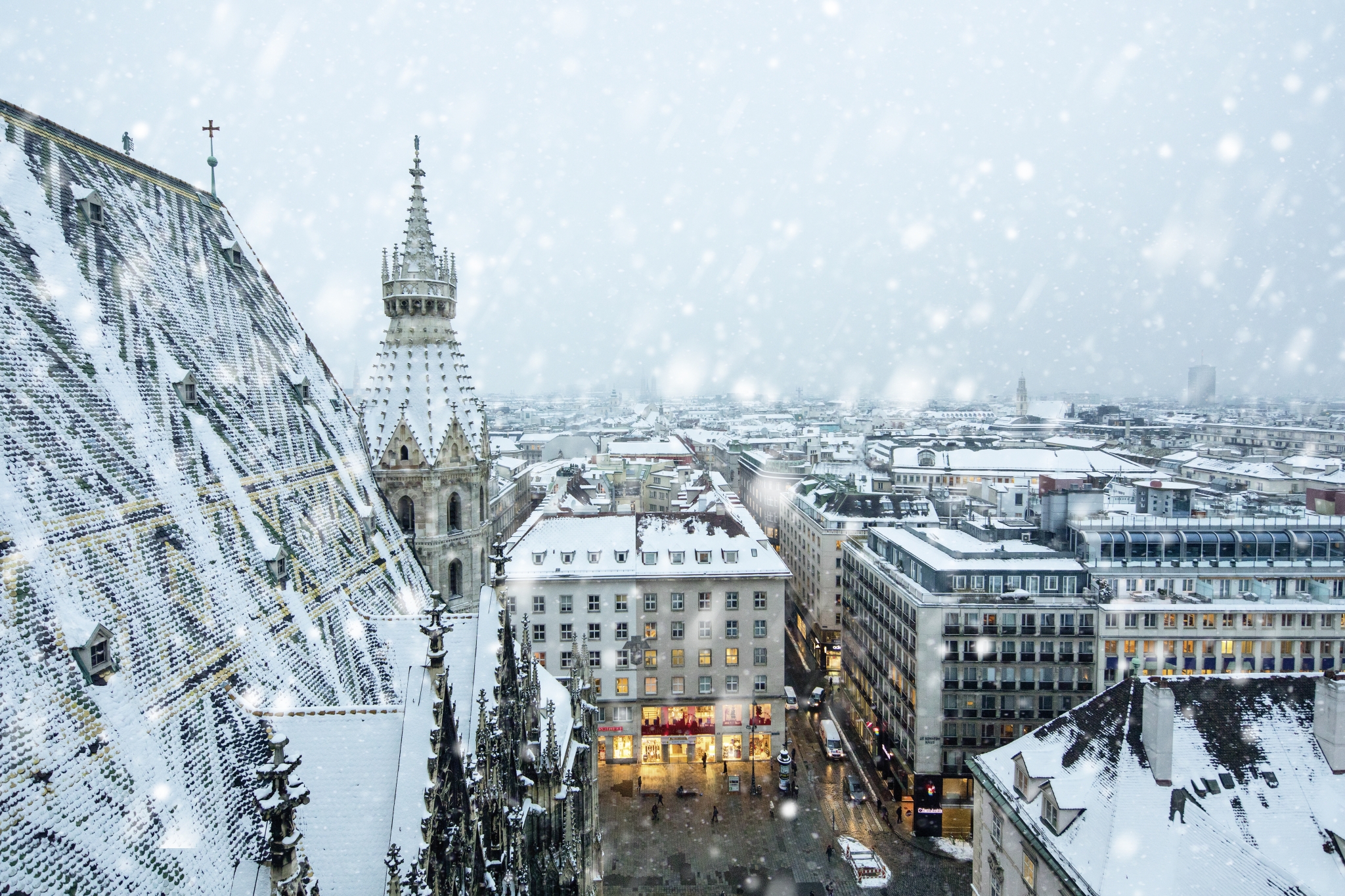 Blick vom Stephansdom im Winter